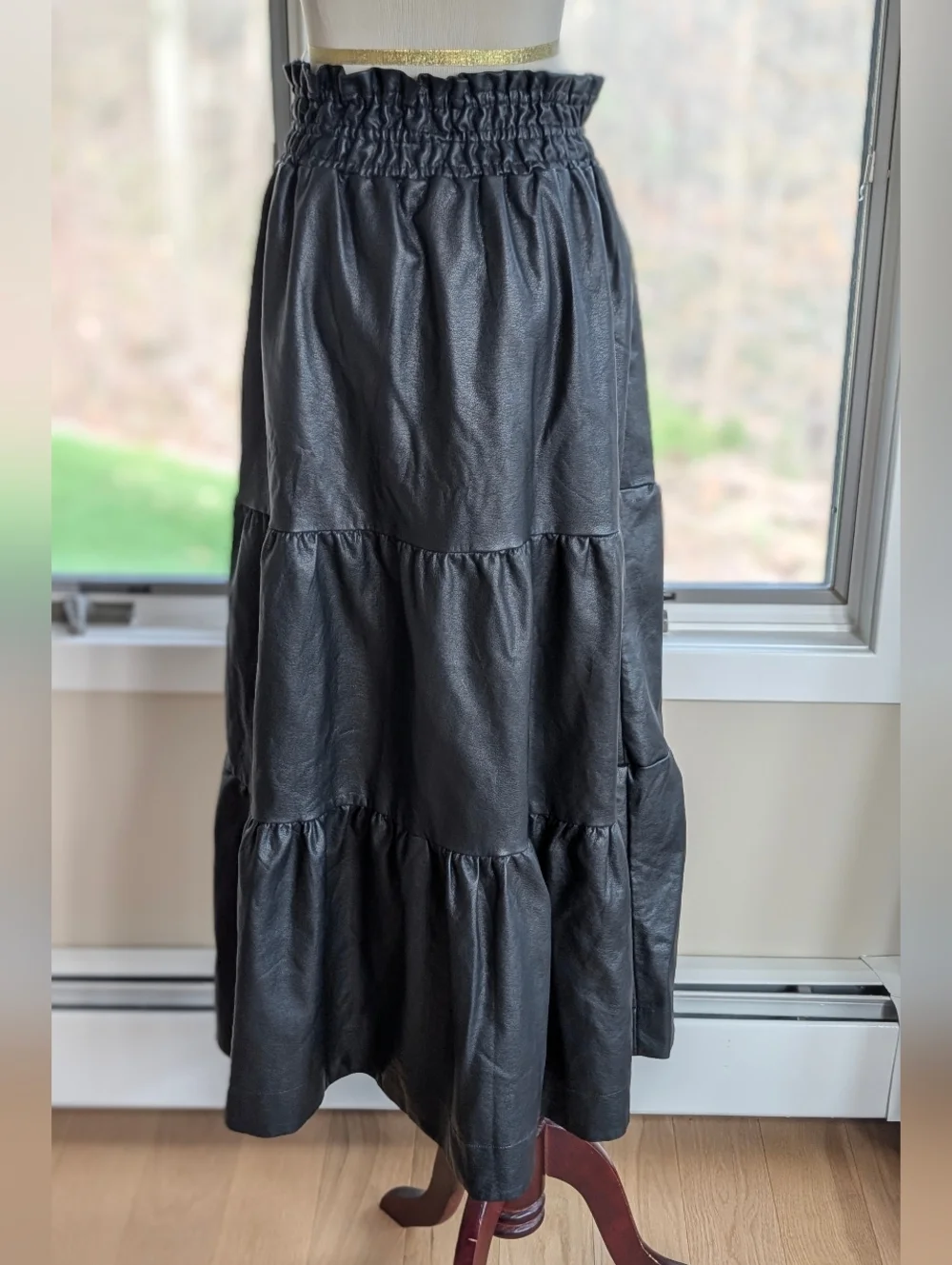 Anthropologie The Somerset Maxi Skirt: Faux Leather Edition Sz M